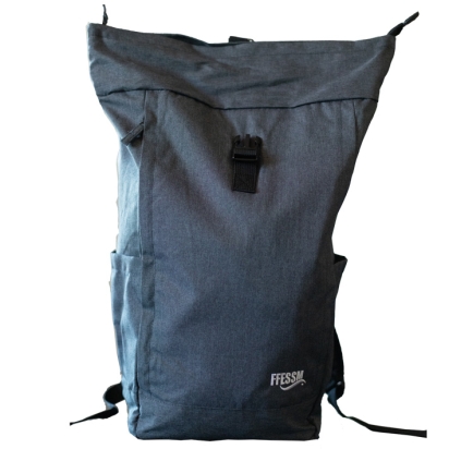 Sac à dos ordinateur gris foncé brodé FFESSM